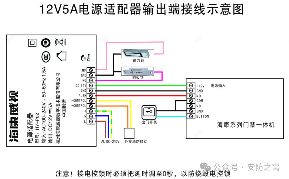 海康威视专用门禁电源如何连接海康威视门禁设备  第4张